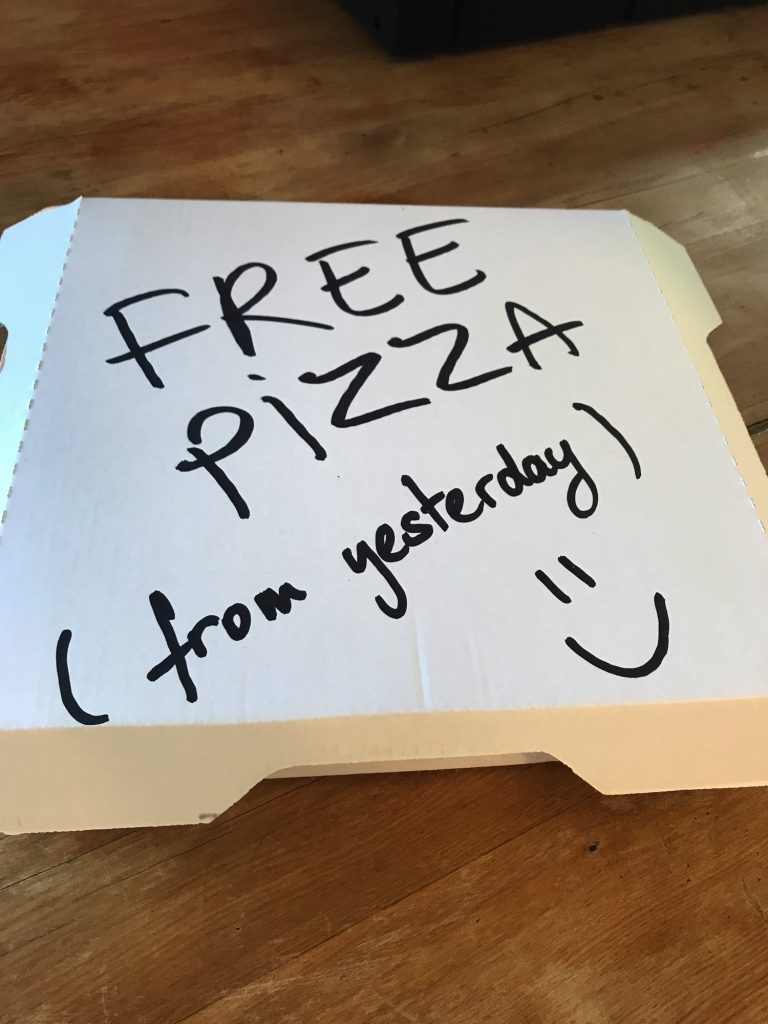 Free pizza from yesterday