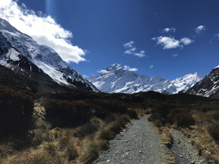 Hiking path to Mt. Cook