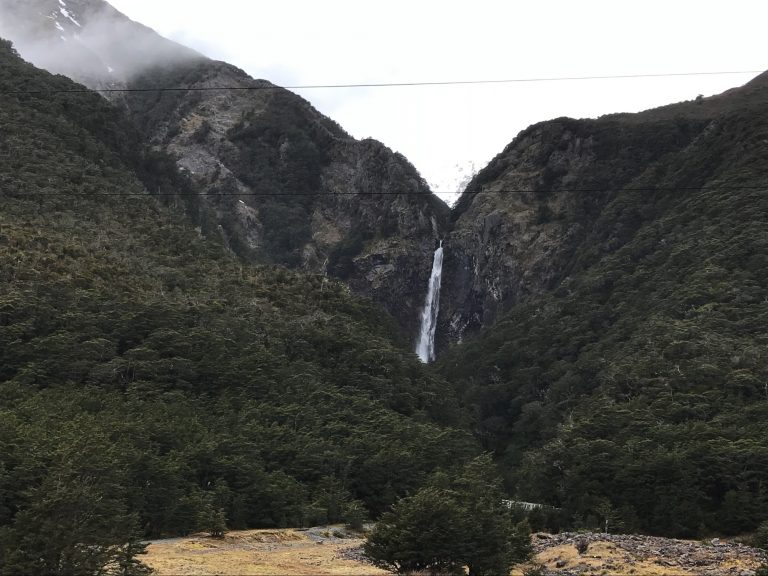 Waterfall by Arhurs Pass