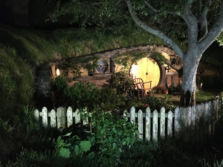 A Hobbit house at night 3