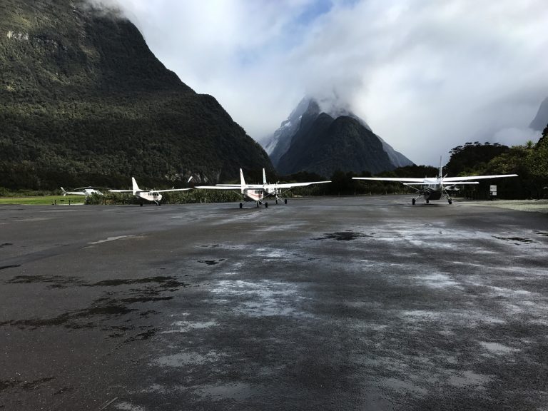 Planes at Milford Sound